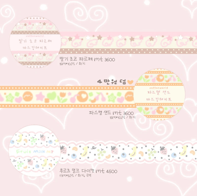 [CW163] NEW Cotton World 'February Release' Masking Tape (options) - Cotton World_CW163S1 - Strawberry Choco Parfait_korean_sticker_stationery