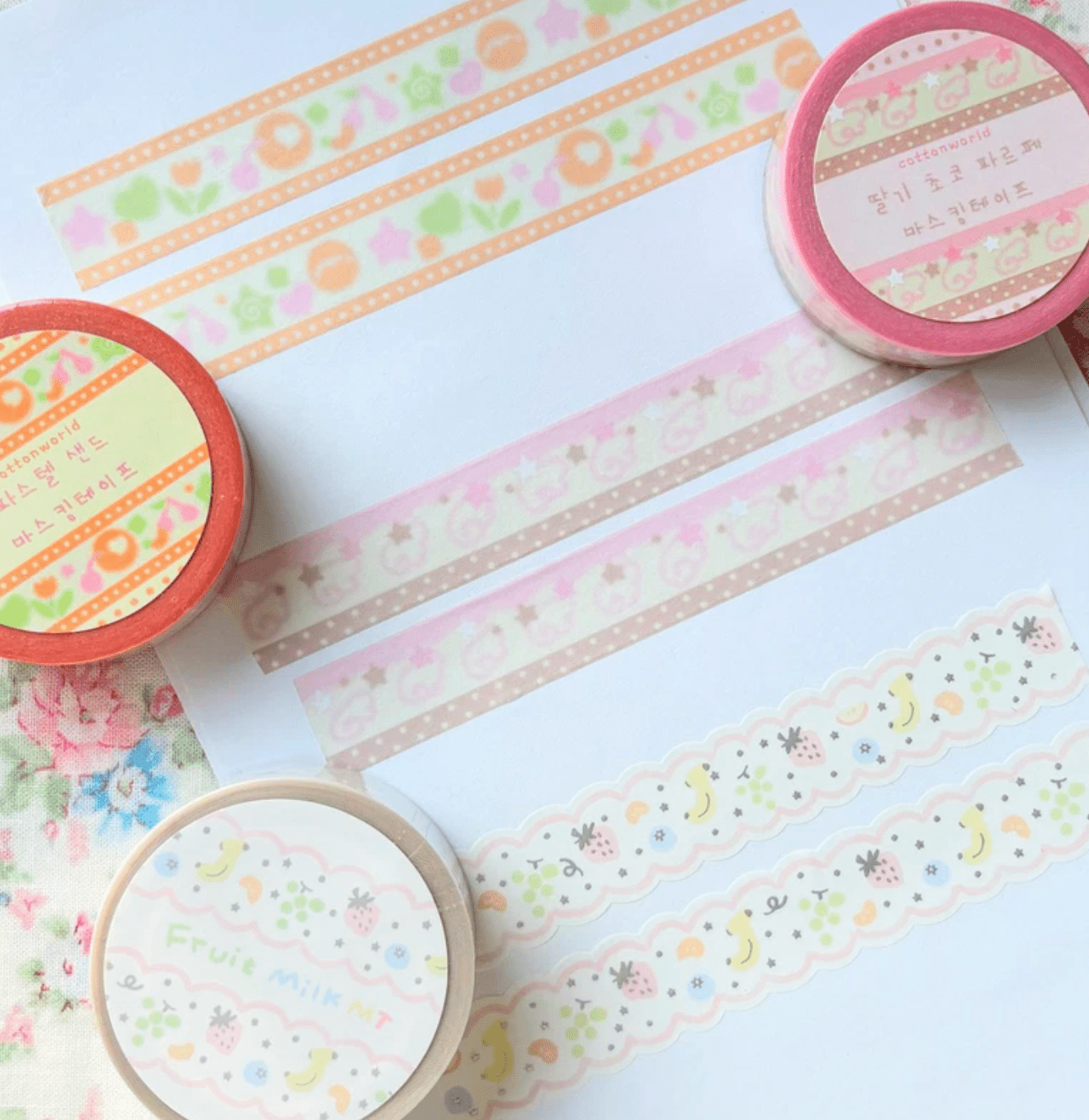 [CW163] NEW Cotton World 'February Release' Masking Tape (options) - Cotton World_CW163S7 - Sour Apple Play_korean_sticker_stationery