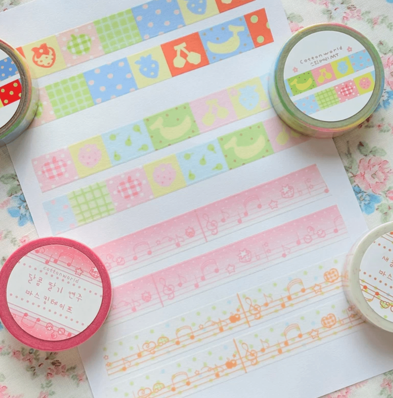 [CW163] NEW Cotton World 'February Release' Masking Tape (options) - Cotton World_CW163S7 - Sour Apple Play_korean_sticker_stationery