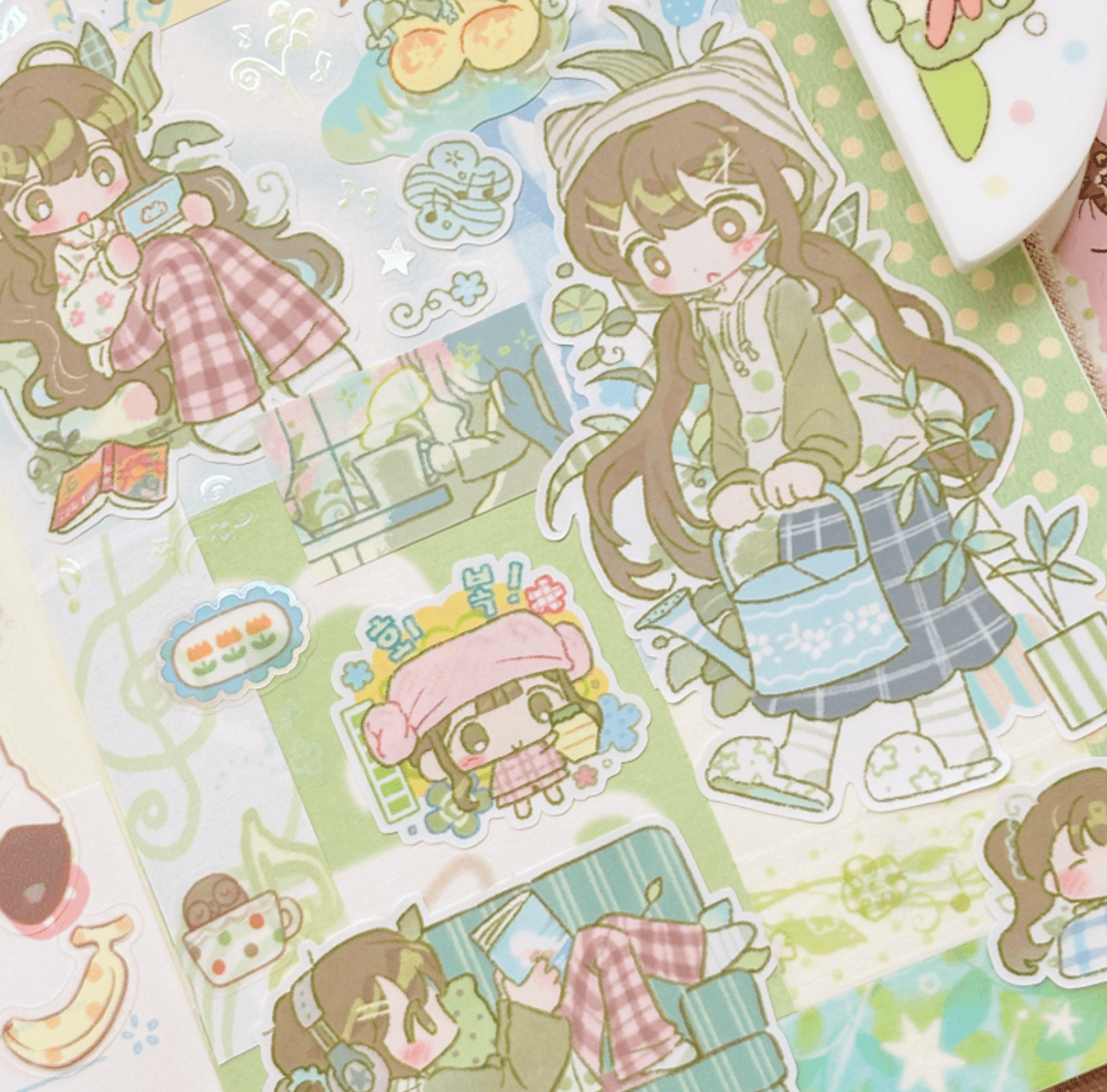 [CW166] NEW Cotton World 'A Refreshing Daily Life' Sticker Pack (Single/Pack) -Cotton World_CW166S2 - I Love My House!_korean_sticker_stationery