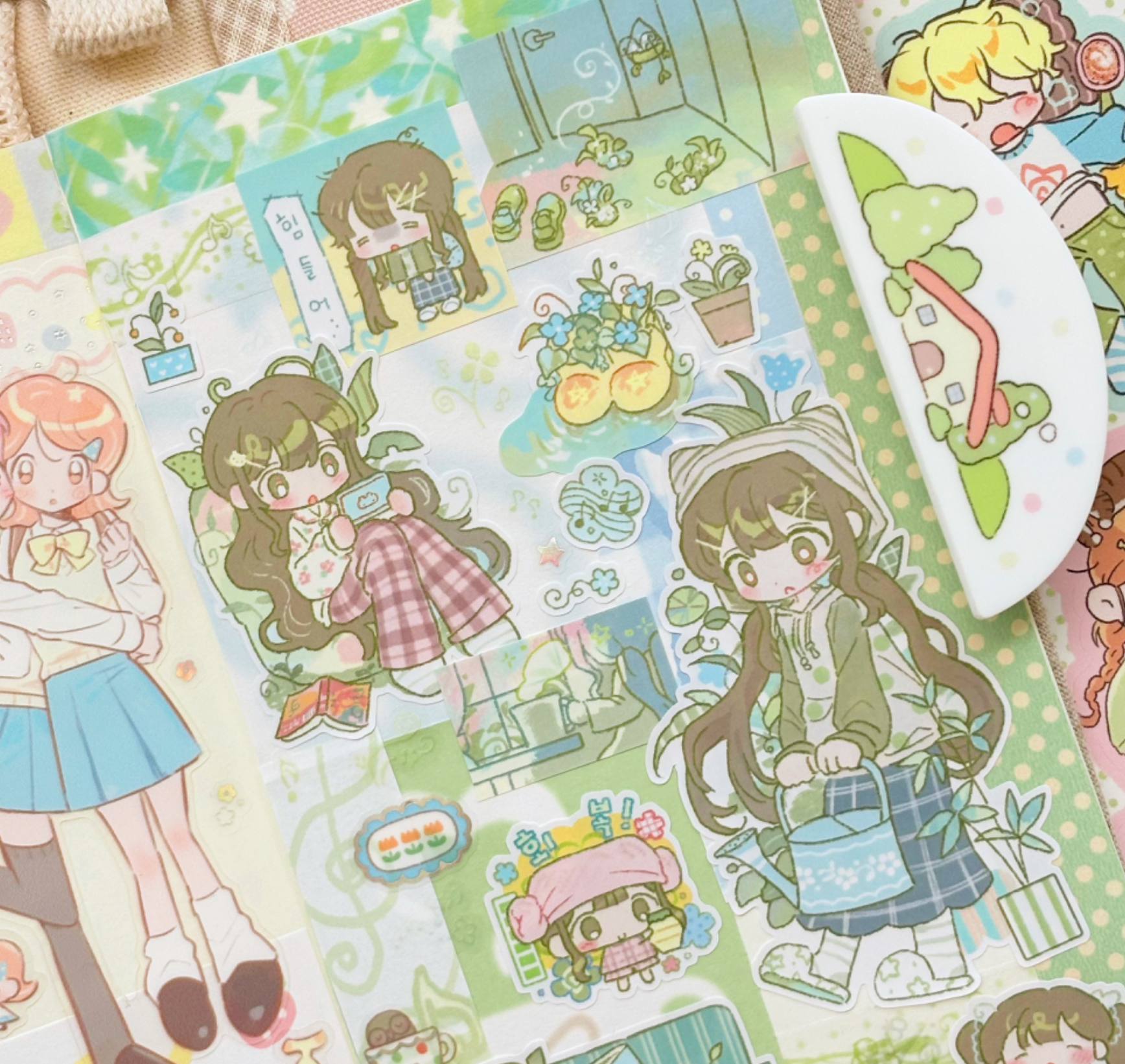 [CW166] NEW Cotton World 'A Refreshing Daily Life' Sticker Pack (Single/Pack) -Cotton World_CW166S2 - I Love My House!_korean_sticker_stationery