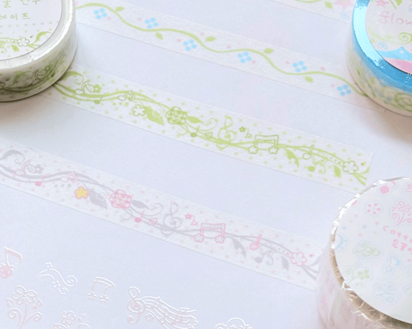 [CW168] NEW Cotton World 'Petal/Leaf Vine Play' Masking Tape (options) -Cotton World_CW168S2 - Leaf (Green)_korean_sticker_stationery