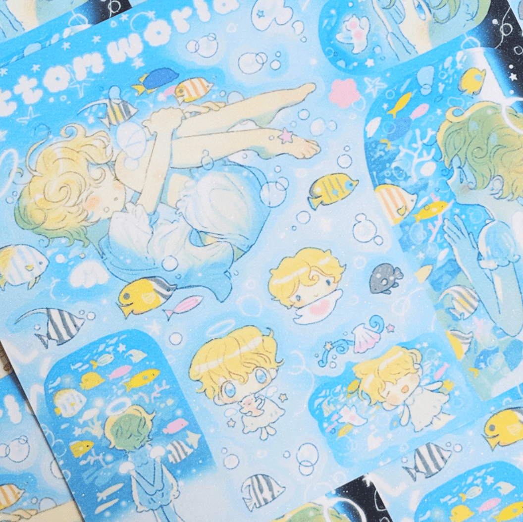 [CW170] NEW Cotton World 'Aquarium' Sticker Sheet -Cotton World__korean_sticker_stationery