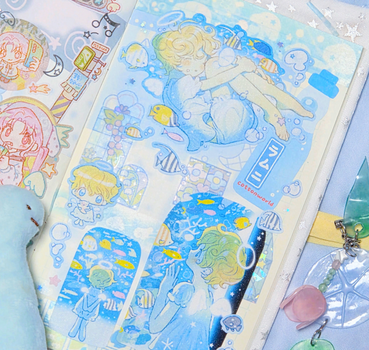 [CW170] NEW Cotton World 'Aquarium' Sticker Sheet -Cotton World__korean_sticker_stationery