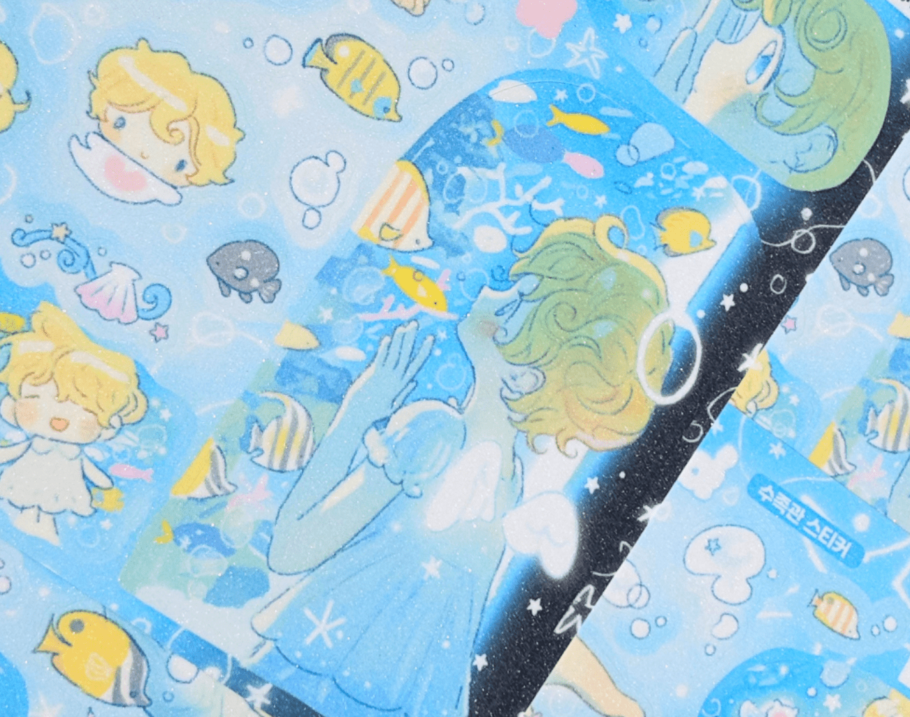 [CW170] NEW Cotton World 'Aquarium' Sticker Sheet -Cotton World__korean_sticker_stationery