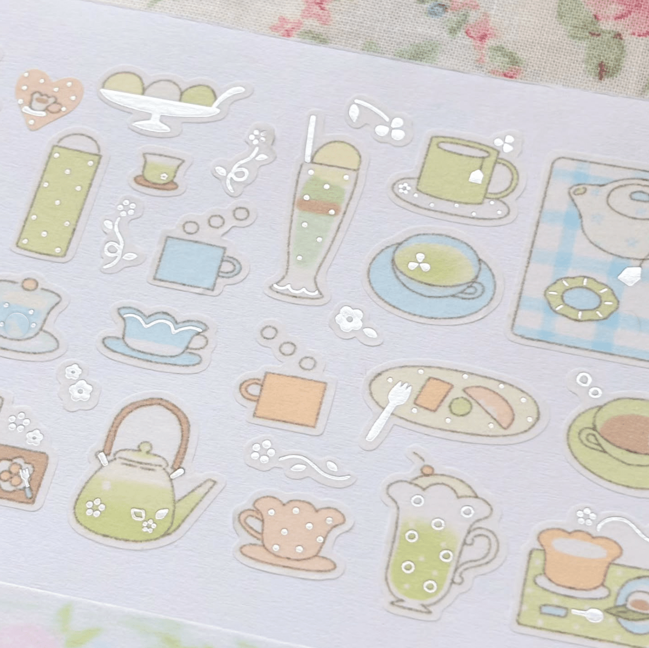 [CW172] NEW Cotton World 'Blooming Teatime' Kisscut Masking Tape 35mm x 5m -Cotton World__korean_sticker_stationery