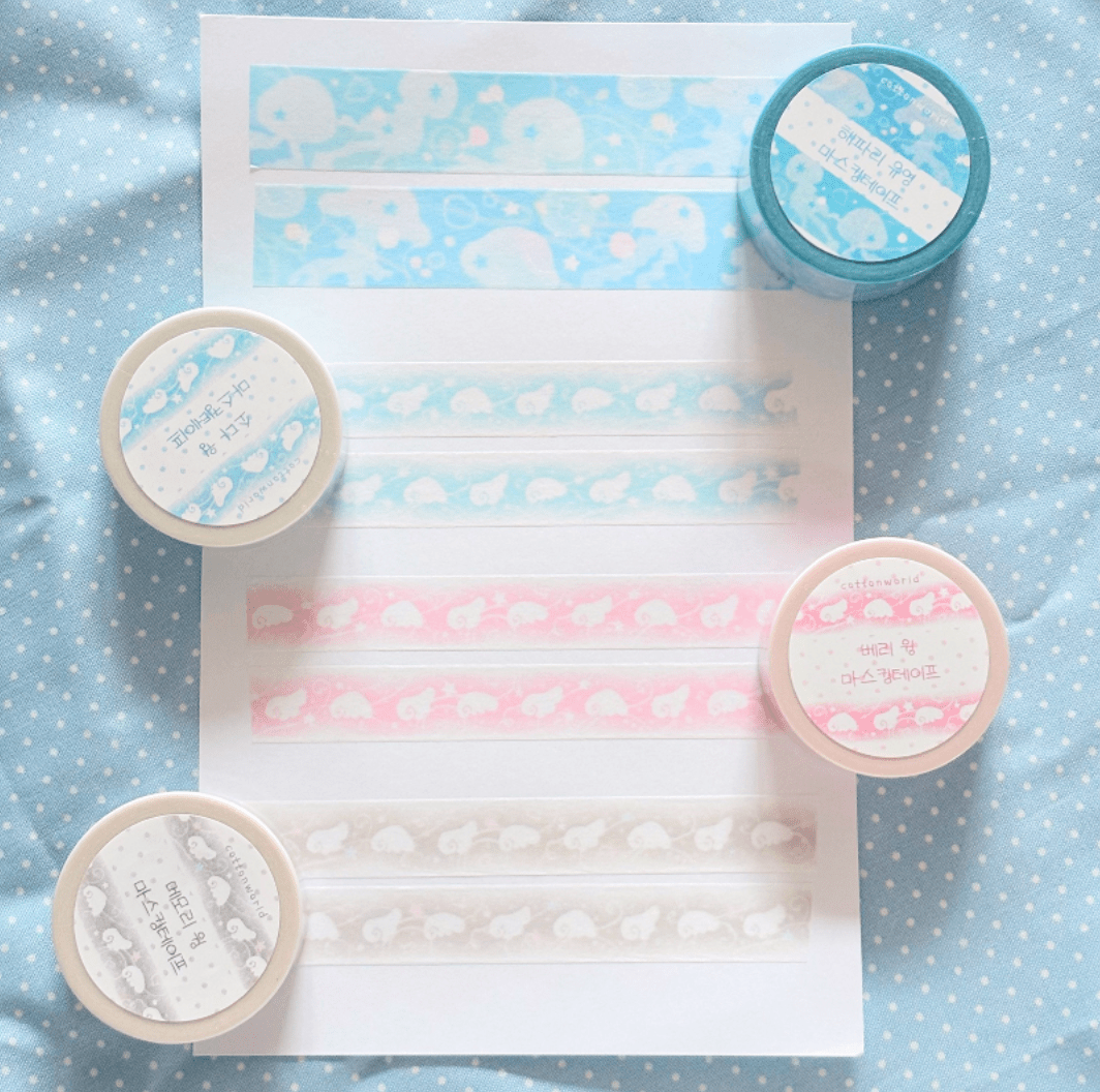 [CW173] NEW Cotton World 'Memory Wings' Masking Tapes (options) 15mm x 10m -Cotton World_CW173S1 - Soda_korean_sticker_stationery