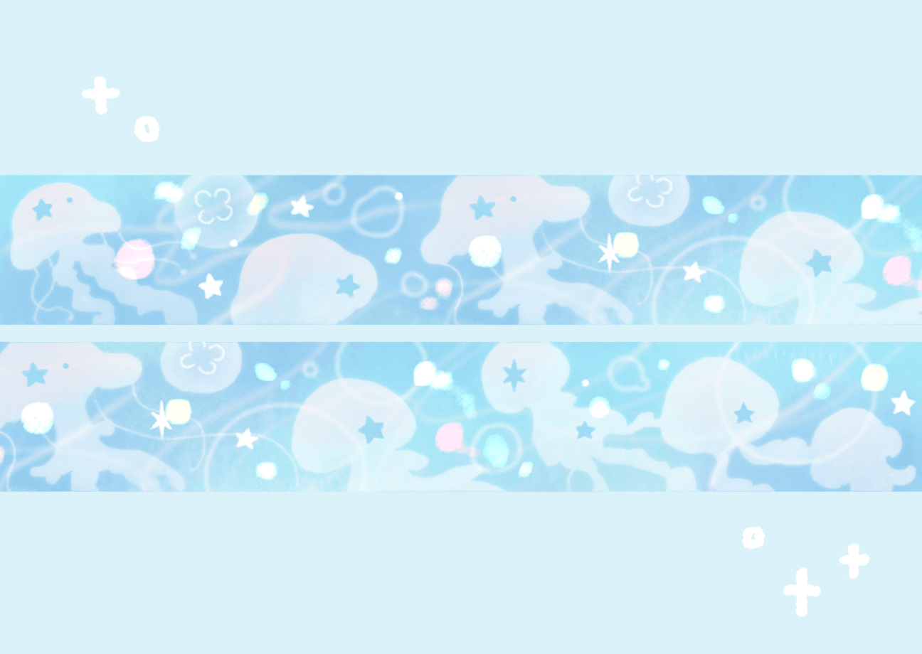 [CW174] NEW Cotton World 'Jellyfish Swimming' Masking Tape 20mm x 10m -Cotton World__korean_sticker_stationery