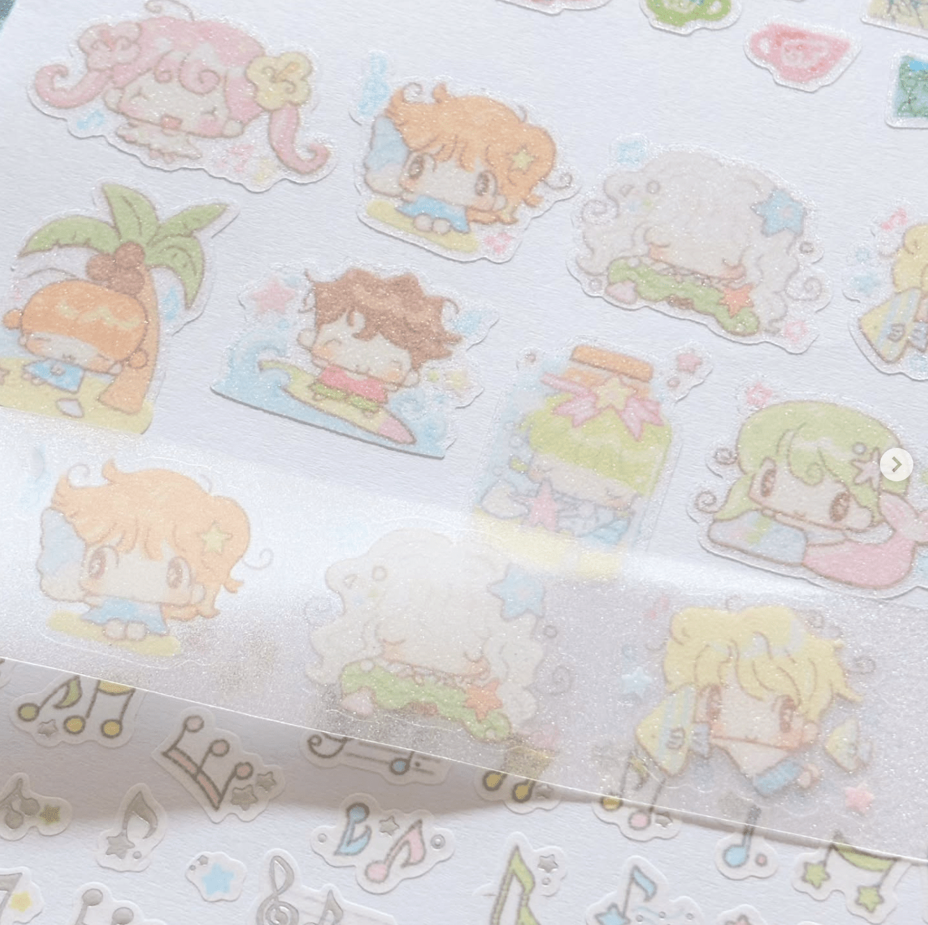 [CW175] NEW Cotton World 'Cup of Memory/Beach Friends' Kisscut Masking Tape (options) -Cotton World_CW175S2 - Beach Friends_korean_sticker_stationery