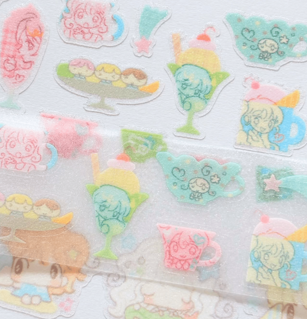 [CW175] NEW Cotton World 'Cup of Memory/Beach Friends' Kisscut Masking Tape (options) -Cotton World_CW175S1 - Cup of Memory_korean_sticker_stationery