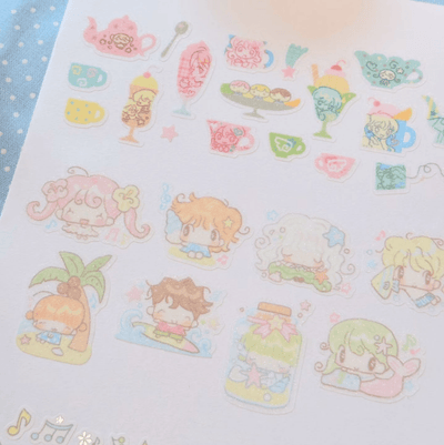 [CW175] NEW Cotton World 'Cup of Memory/Beach Friends' Kisscut Masking Tape (options) -Cotton World_CW175S1 - Cup of Memory_korean_sticker_stationery