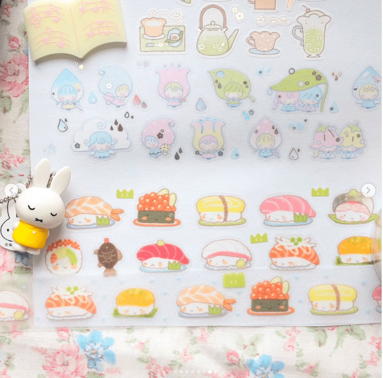 [CW176] NEW Cotton World 'Raindrop Sound/Conveyor Belt Sushi' Kisscut Masking Tape (options) -Cotton World_CW176S1 - Raindrop Sound_korean_sticker_stationery