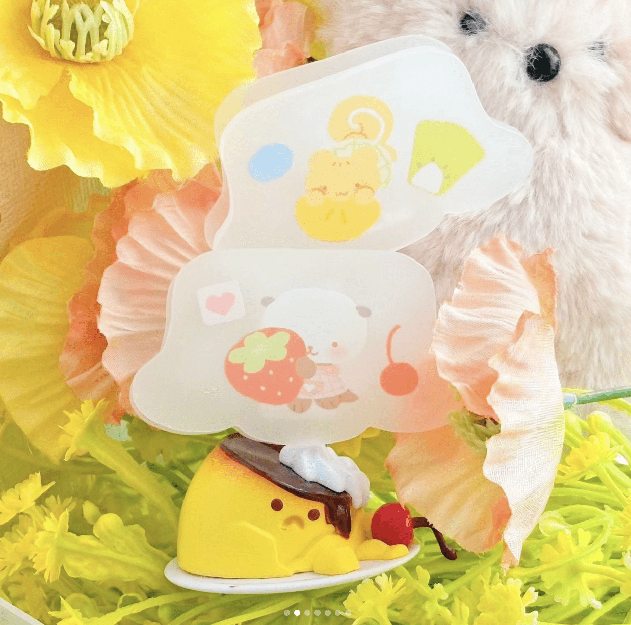 [CW54] Cotton World Acrylic Clip (options) - Cotton World_CW54S2 - Fruit Pudding_korean_sticker_stationery