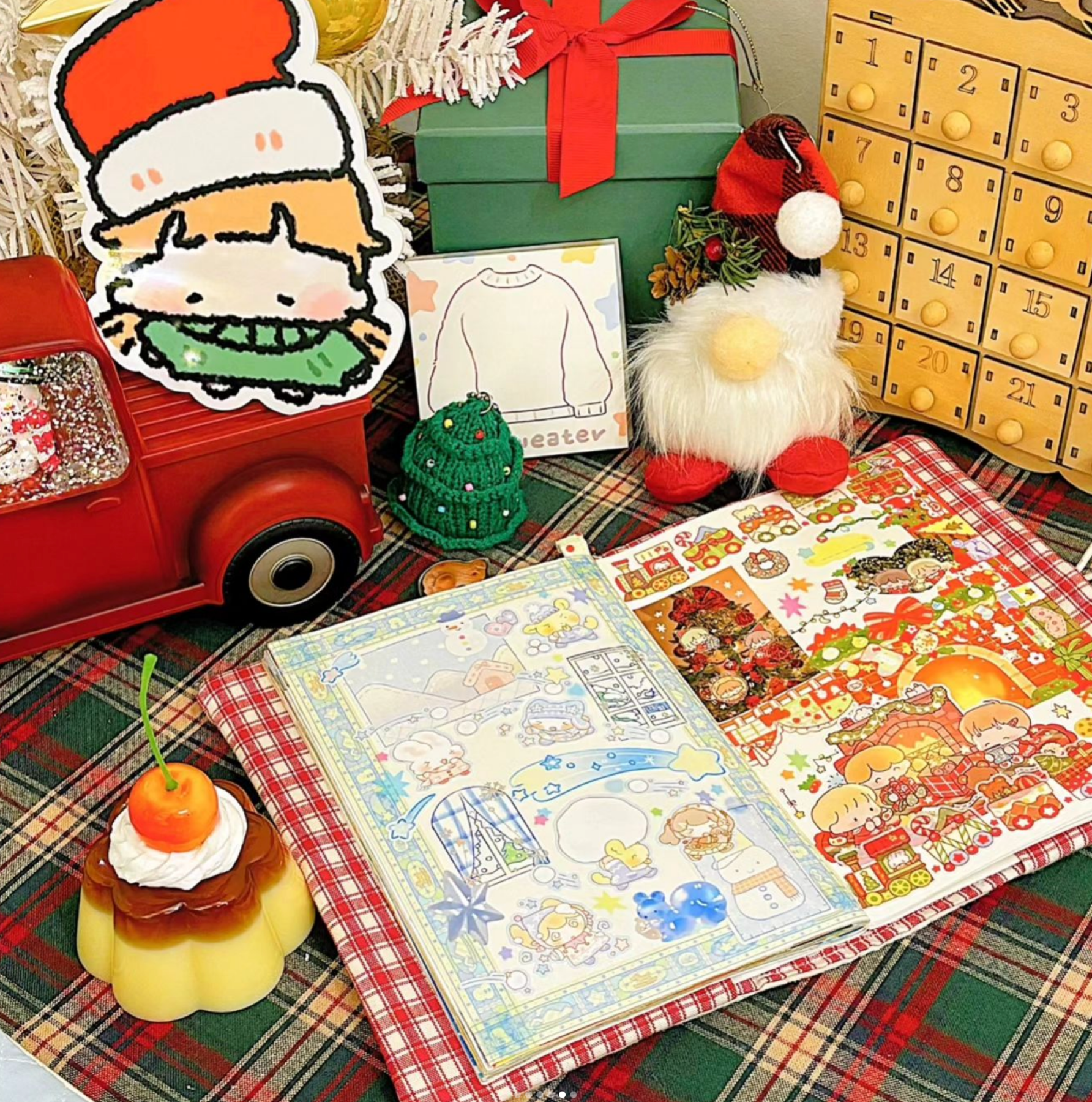 [CW74] Cotton World Winter Masking Tapes (options) - Cotton World_CW74S1 - Pastel Winter Quilt_korean_sticker_stationery