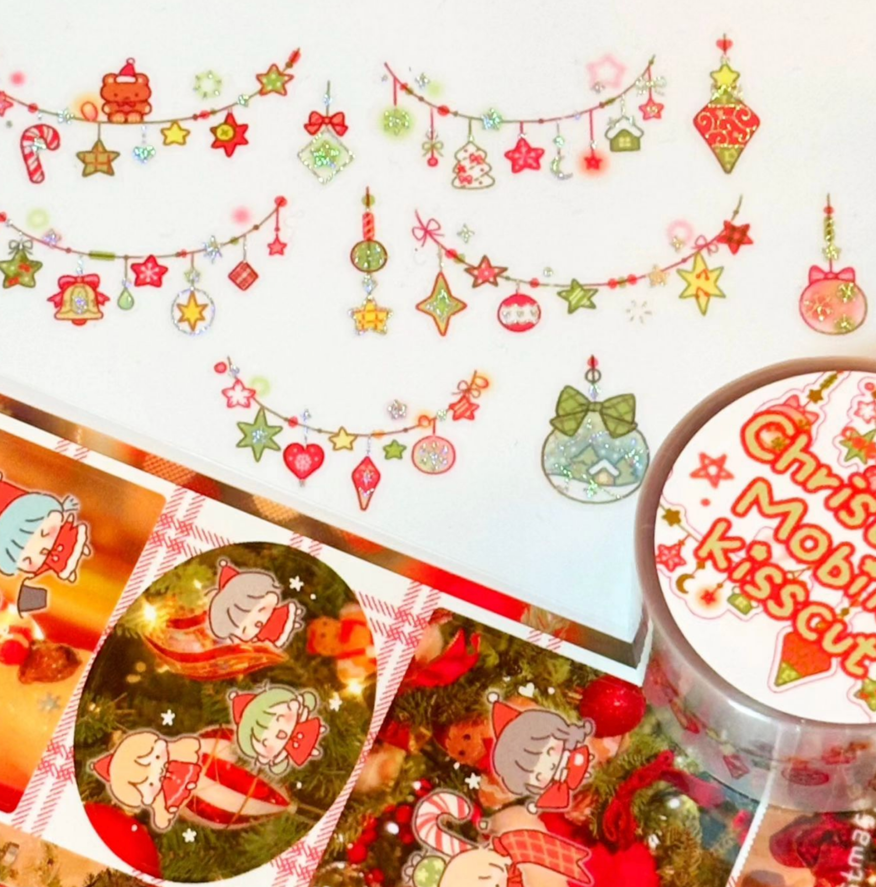 [CW74] Cotton World Winter Masking Tapes (options) - Cotton World_CW74S1 - Pastel Winter Quilt_korean_sticker_stationery