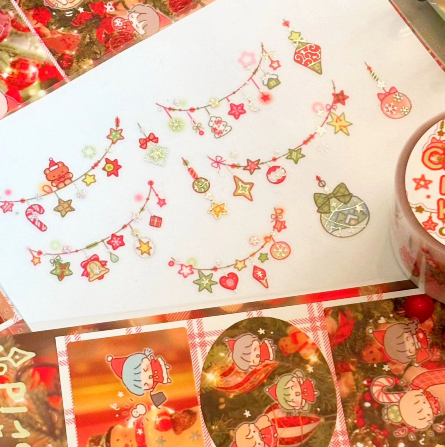 [CW74] Cotton World Winter Masking Tapes (options) - Cotton World_CW74S1 - Pastel Winter Quilt_korean_sticker_stationery