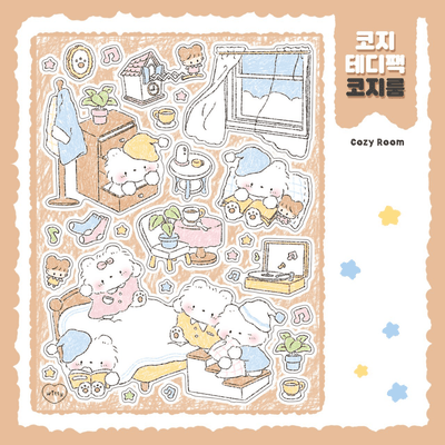 [DC109] Danchoo Cozy Teddy Sticker Pack (Pack/Singles) - Danchoo_DC108S1 - Cozy Room_korean_sticker_stationery