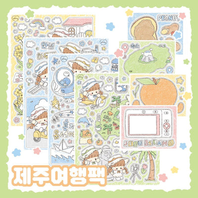 [DC127] Danchoo Jeju Travel Sticker Pack (Single/Pack) - Danchoo_DC127 - Pack_korean_sticker_stationery