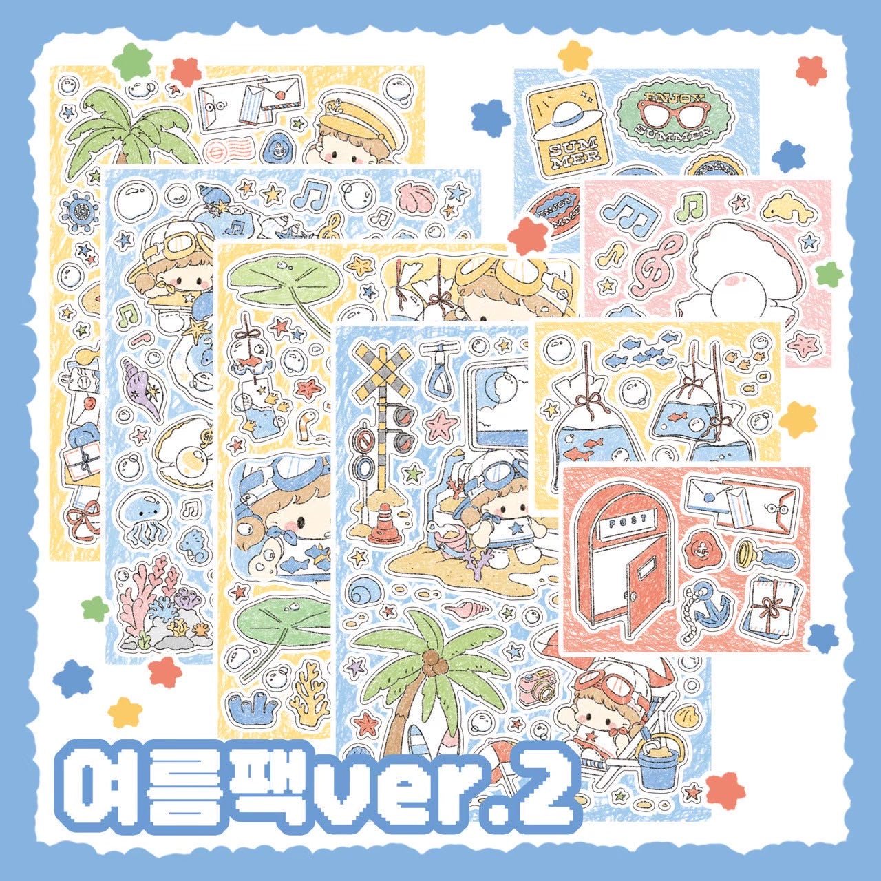 [DC139] Danchoo Summer ver.2 Sticker Pack (Single/Pack) - Danchoo_DC139 - Pack_korean_sticker_stationery
