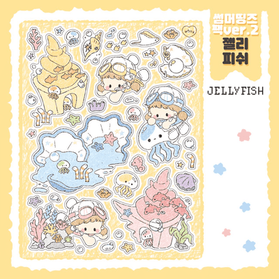 [DC140] Danchoo Summer Things ver.2 Sticker Pack (Single/Pack) - Danchoo_DC140S1 - Jellyfish_korean_sticker_stationery