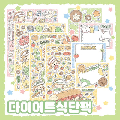 [DC149] Danchoo Diet Food Sticker Pack (Single/Pack) - Danchoo_DC149 - Pack_korean_sticker_stationery