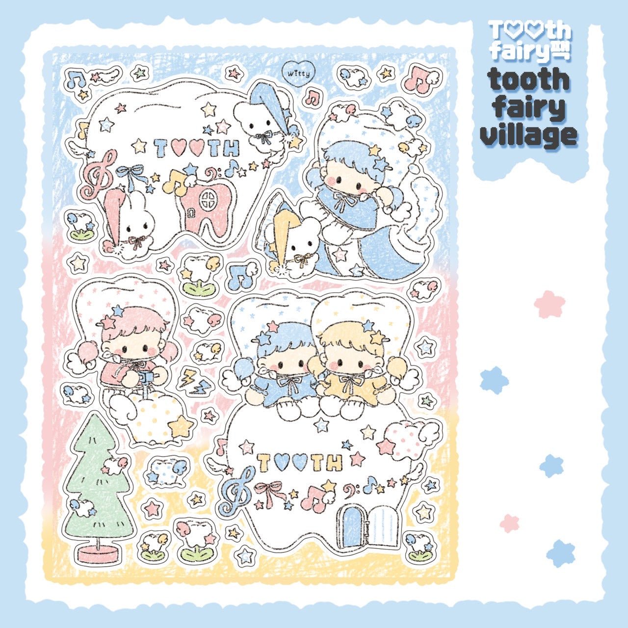 [DC168] Danchoo 'Tooth Fairy' Sticker Pack (Single/Pack) - Danchoo_DC168S1 - Tooth Fairy Village_korean_sticker_stationery