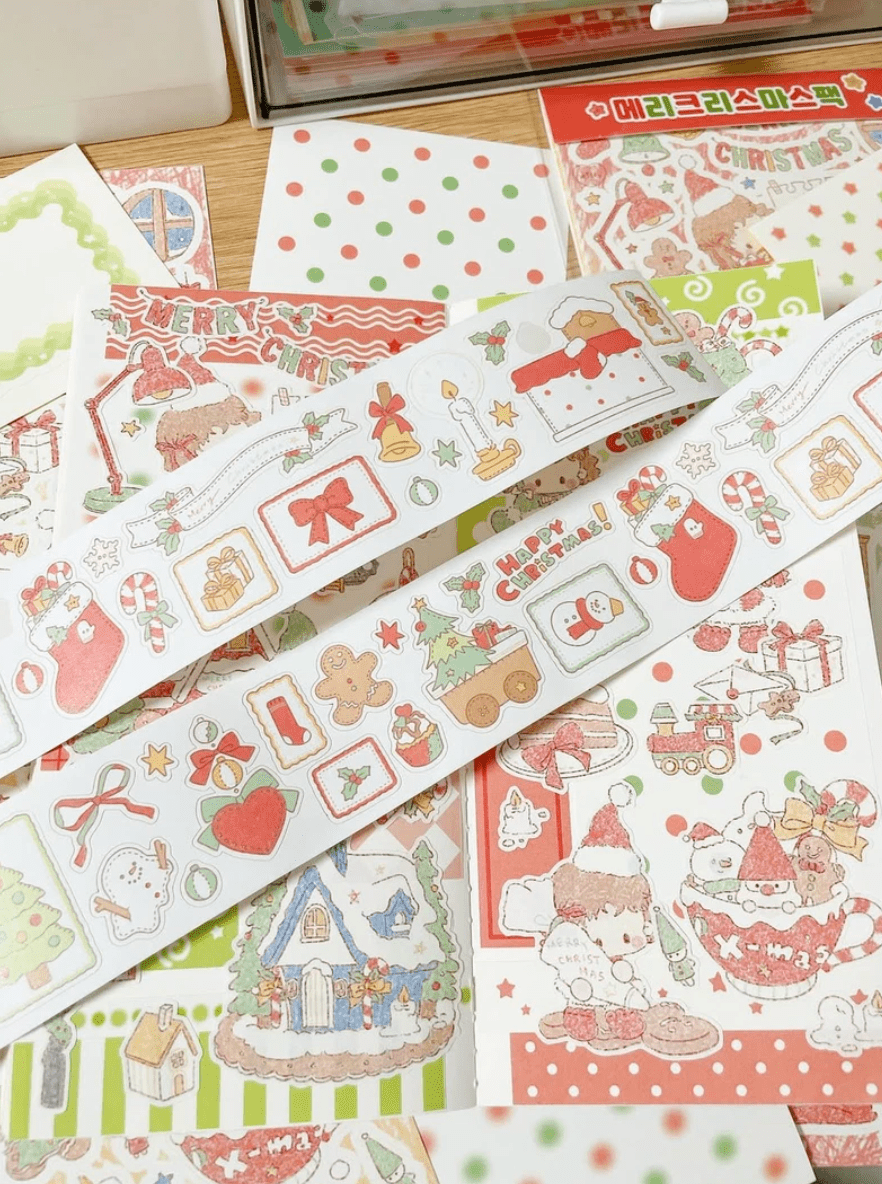 [DC173] Danchoo 'Merry Christmas/Happy Winter' Kisscut Masking Tape - Danchoo_DC173S1 - Merry Christmas_korean_sticker_stationery