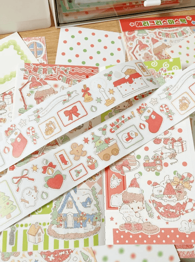 [DC173] Danchoo 'Merry Christmas/Happy Winter' Kisscut Masking Tape - Danchoo_DC173S1 - Merry Christmas_korean_sticker_stationery