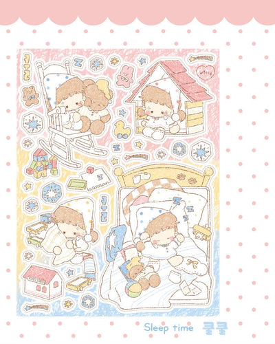[DC182] NEW Danchoo 'Home Sweet Home' Sticker Pack (Single/Pack) - Danchoo_DC182S1 - Sleep Time_korean_sticker_stationery