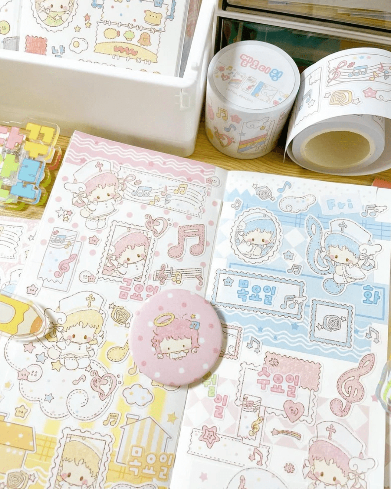 [DC183] NEW Danchoo Kisscut Masking Tape (options) - Danchoo_DC183S1 - Melody Wings_korean_sticker_stationery