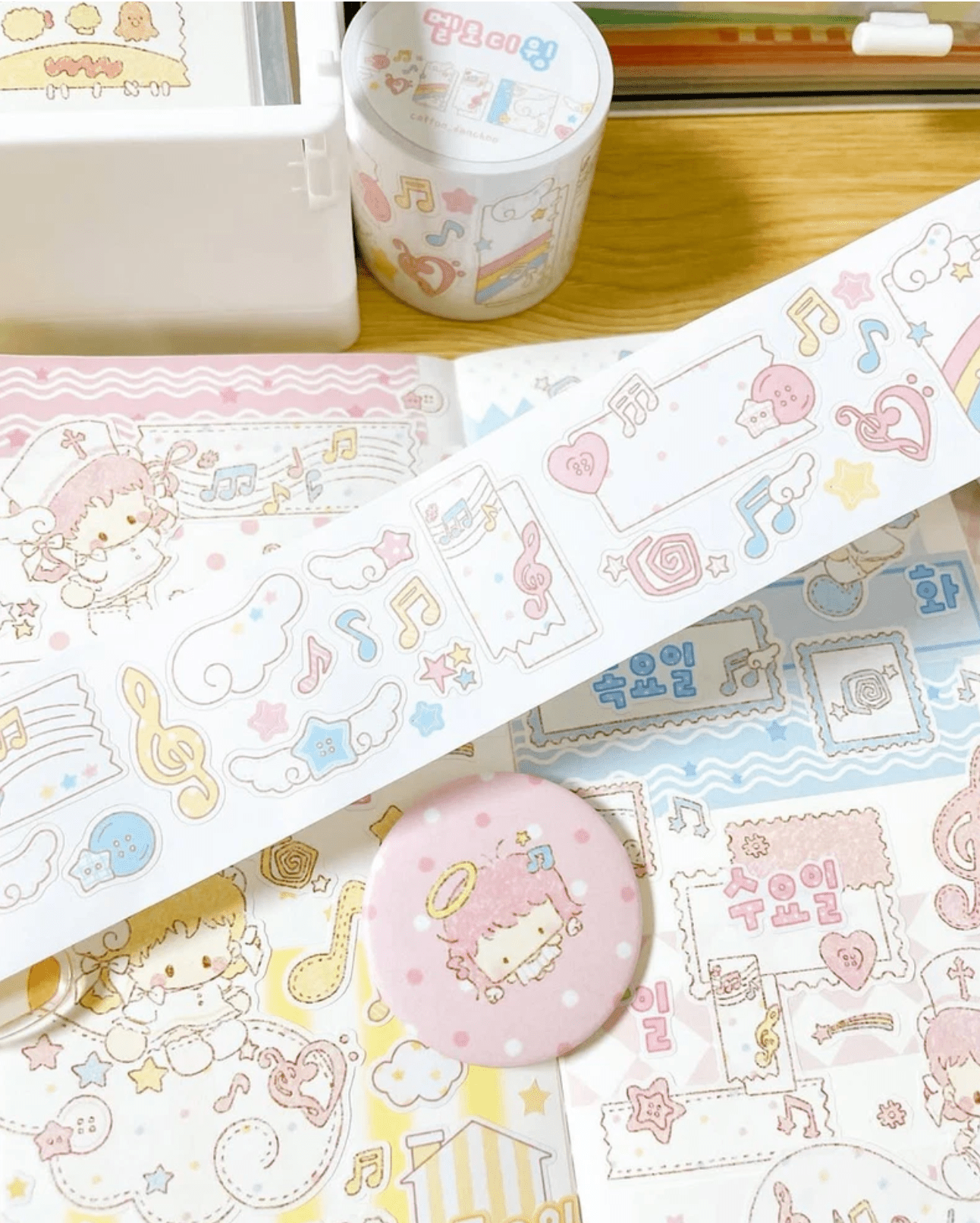 [DC183] NEW Danchoo Kisscut Masking Tape (options) - Danchoo_DC183S1 - Melody Wings_korean_sticker_stationery