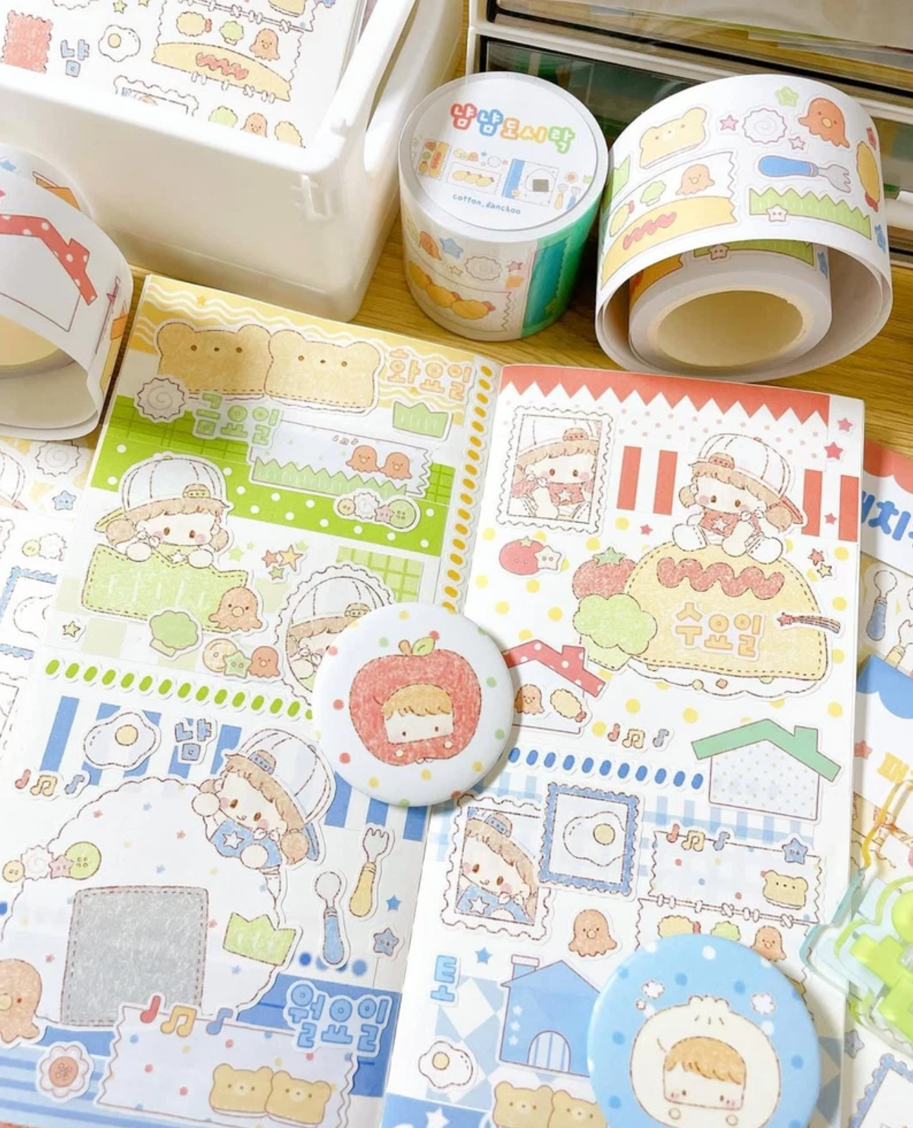[DC183] NEW Danchoo Kisscut Masking Tape (options) - Danchoo_DC183S1 - Melody Wings_korean_sticker_stationery