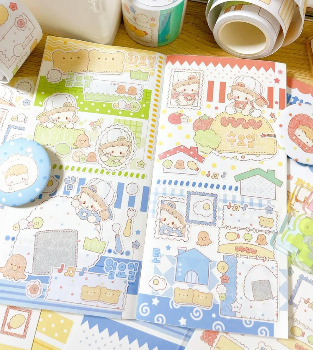 [DC185] NEW Danchoo 'Patchwork Stamps ver.2' Sticker Pack - Danchoo__korean_sticker_stationery