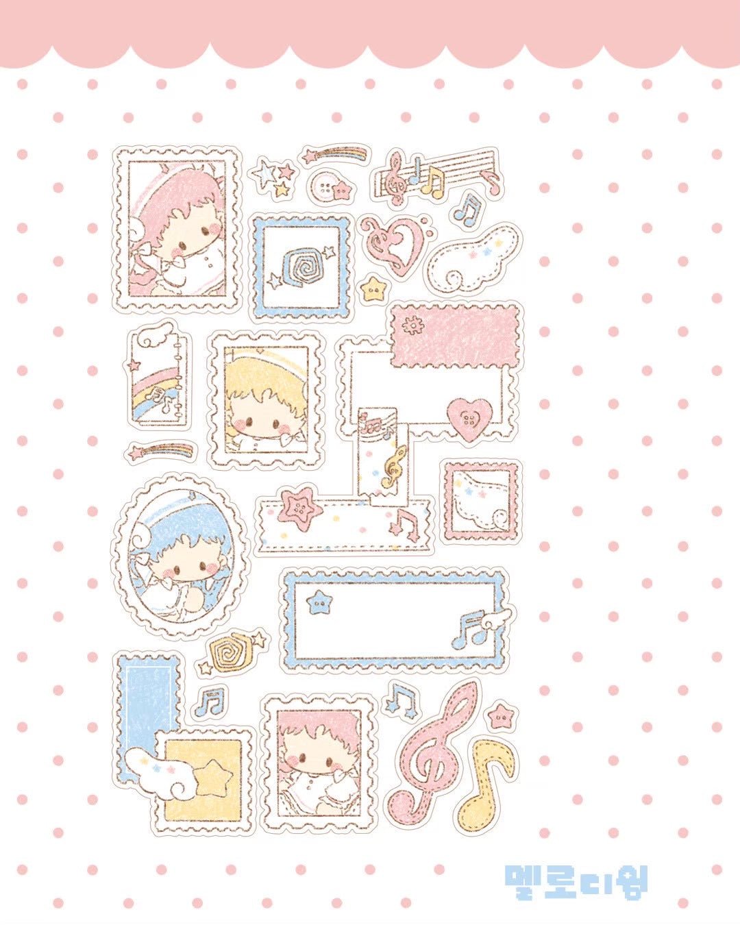 [DC185] NEW Danchoo 'Patchwork Stamps ver.2' Sticker Pack - Danchoo__korean_sticker_stationery