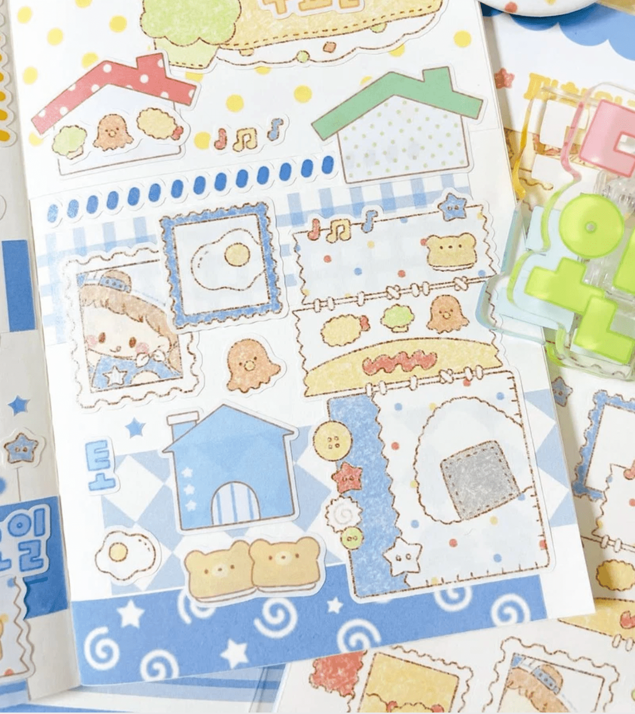 [DC185] NEW Danchoo 'Patchwork Stamps ver.2' Sticker Pack - Danchoo__korean_sticker_stationery