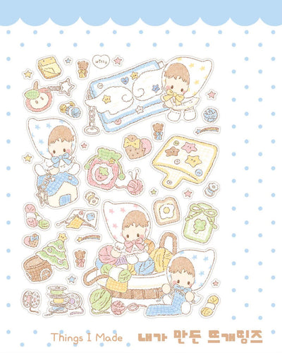 [DC186] NEW Danchoo 'Cozy Knitting' Sticker Pack (Single/Pack) - Danchoo_DC186S1 - Things I Made_korean_sticker_stationery