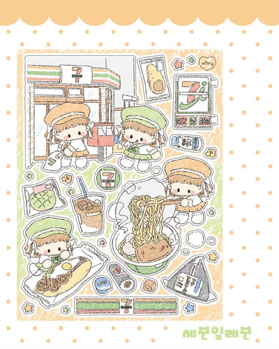 [DC187] NEW Danchoo 'Japanese Convenience Store ' Sticker Pack (Single/Pack) - Danchoo_DC187S1 - Seven Eleven_korean_sticker_stationery