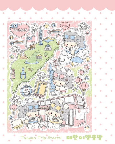 [DC189] NEW Danchoo 'Taiwan Trip' Sticker Pack (Single/Pack) - Danchoo_DC189S1 - Taiwan Trip Begins!_korean_sticker_stationery