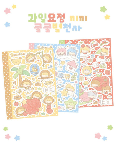 [DC190] NEW Danchoo 'Kiki Monkey/Fruit Fairy/Sleepy Star Angel' Sticker Sheets (options) - Danchoo_DC190S1 - Kiki Monkey_korean_sticker_stationery