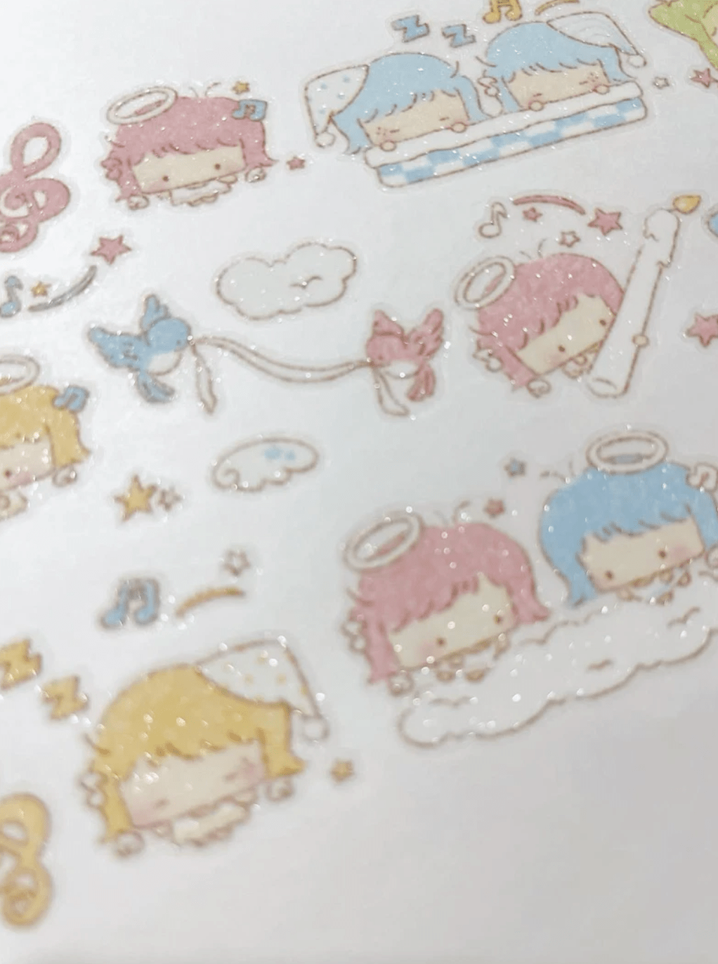 [DC191] NEW Danchoo 'Kiki Monkey/Fruit Fairy/Sleepy Star Angel' Sugar Glitter Kisscut Masking Tape (options) - Danchoo_DC191S3 - Sleepy Star Angel_korean_sticker_stationery