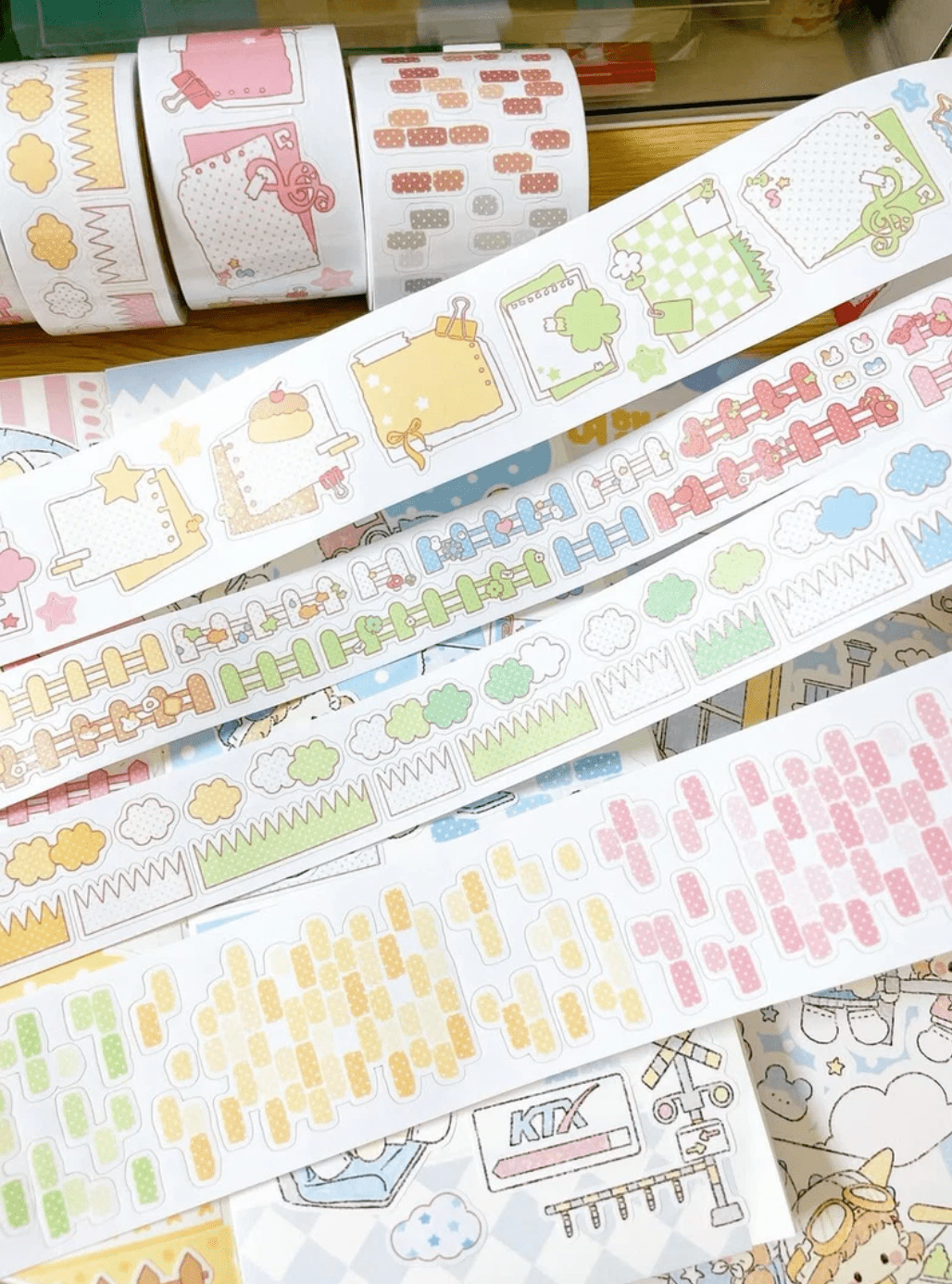 [DC192] NEW Danchoo 'Deco Fence/Dotted Cloud & Grass/Deco Memo' Memo Kisscut Masking Tape (options) - Danchoo_DC192S3 - Deco Memo_korean_sticker_stationery