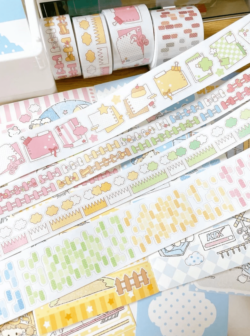 [DC193] NEW Danchoo 'Dotted Brick Wall' Memo Kisscut Masking Tape - Danchoo__korean_sticker_stationery