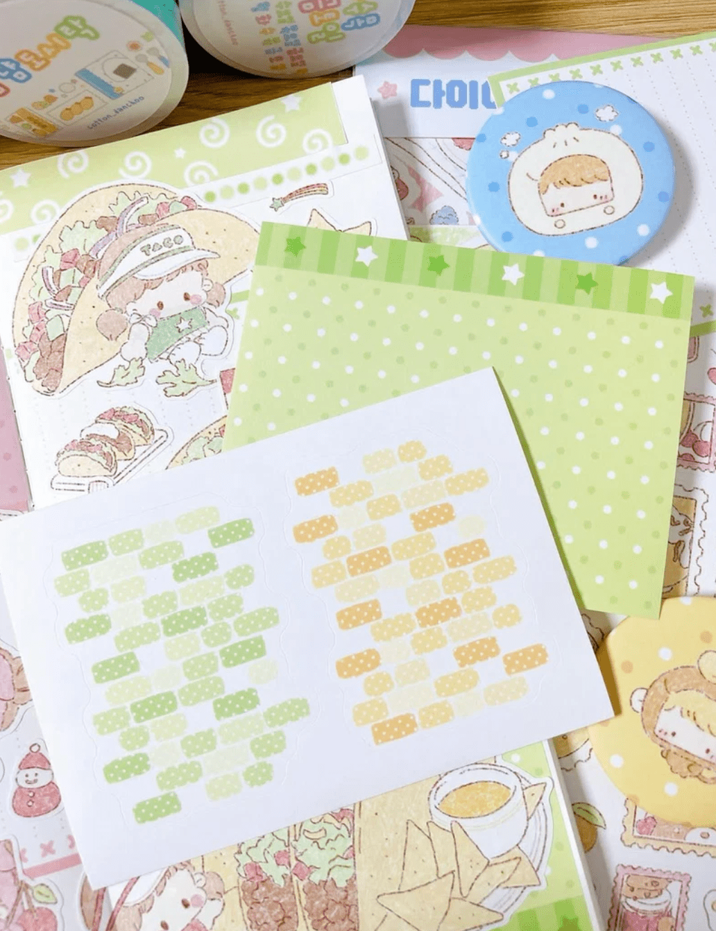 [DC194] NEW Danchoo 'Dotted Brick Wall' Memo Sticker Set - Danchoo__korean_sticker_stationery