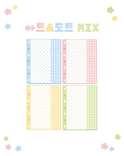 [DC197] NEW Danchoo 'Heart & Dotted' Memo Sticker Set - Danchoo__korean_sticker_stationery