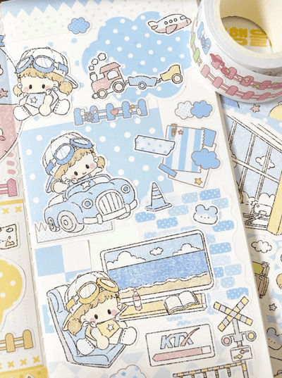 [DC198] NEW Danchoo 'Two Tone Dotted Background ver.2' Memo Sticker Set - Danchoo__korean_sticker_stationery