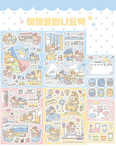 [DC199] NEW Danchoo 'Let's Go on a Trip!' Sticker Pack (Single/Pack) - Danchoo_DC199 - Pack_korean_sticker_stationery