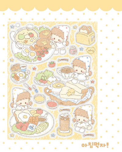 [DC202] NEW Danchoo 'Breakfast' Sticker Pack (Single/Pack) - Danchoo_DC202S1 - Let's Eat!_korean_sticker_stationery