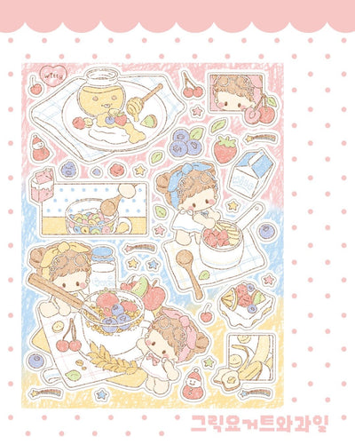 [DC203] NEW Danchoo 'Diet Meals' Sticker Pack (Single/Pack) - Danchoo_DC203S1 - Greek Yogurt & Fruit_korean_sticker_stationery