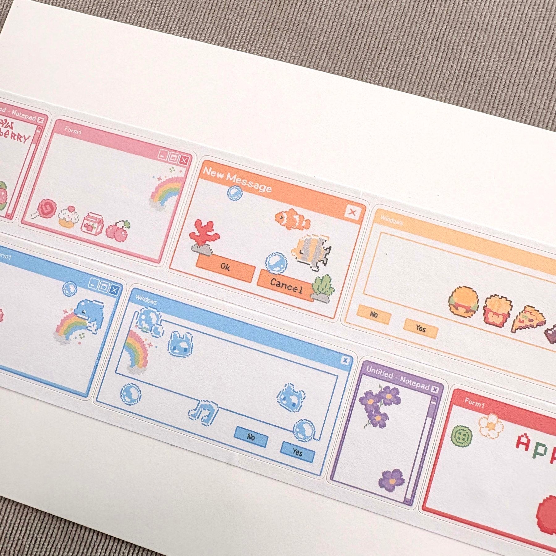 [DC208] NEW Danchoo 'Pixel Window Popup' Kisscut Masking Tape -Danchoo__korean_sticker_stationery