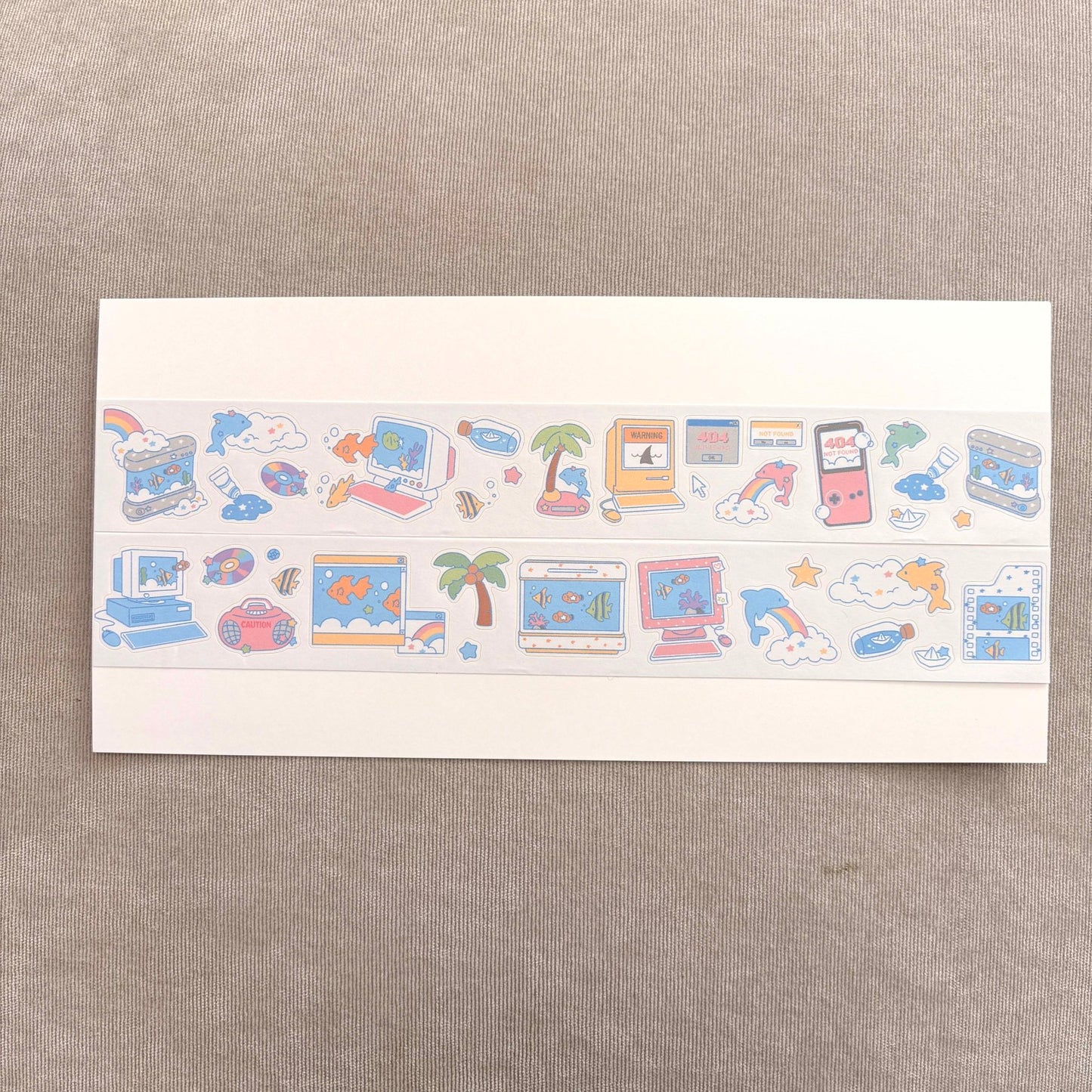 [DC212] NEW Danchoo 'aqua.zip' Kisscut Masking Tape -Danchoo__korean_sticker_stationery